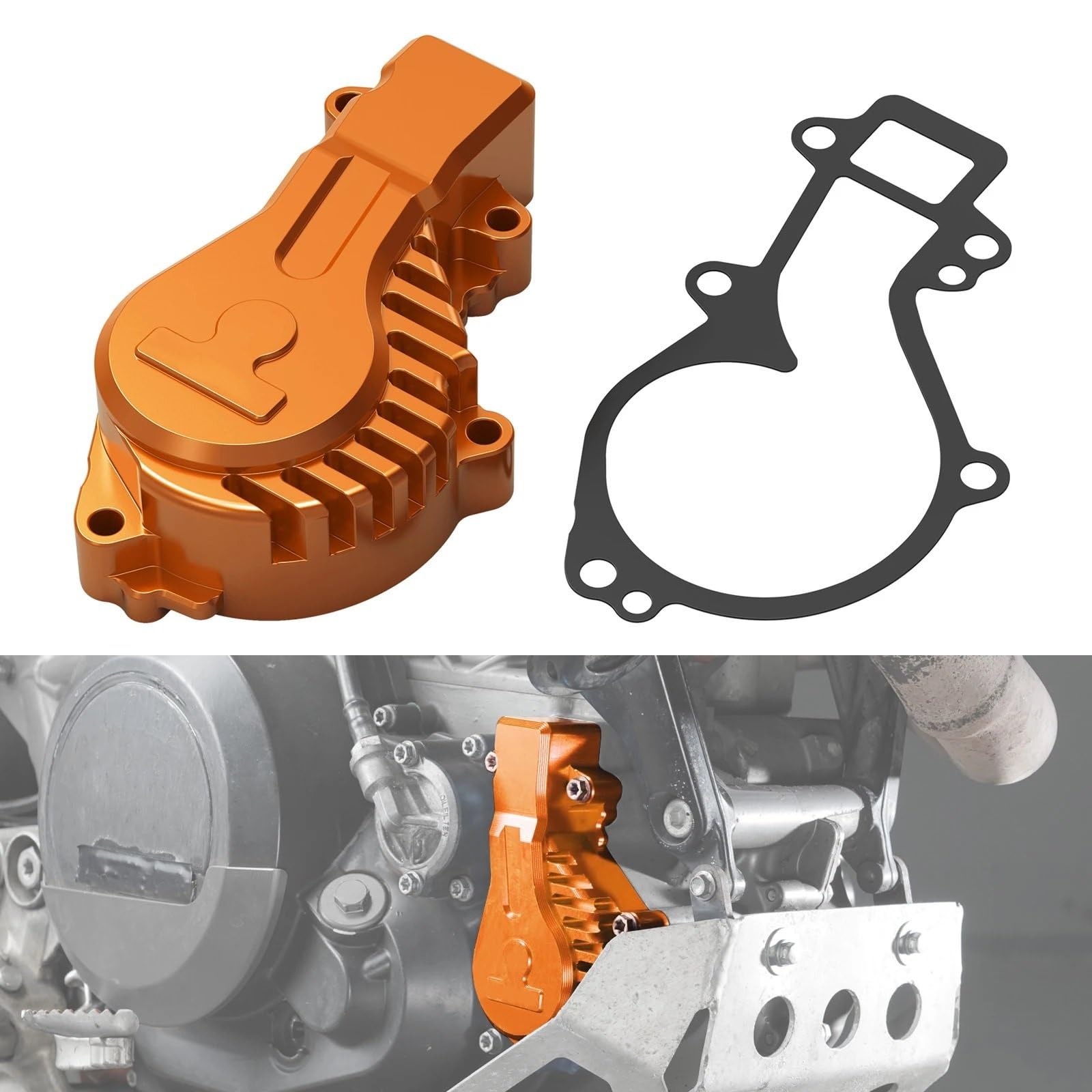 Części motocyklowe Zespół pompy 2009-2025 pasuje do KTM 690 pasuje do Enduro R pasuje do KTM 690 pasuje do SMC R 2012-2025 pokrywa pompy wody(Silver radius rear b)