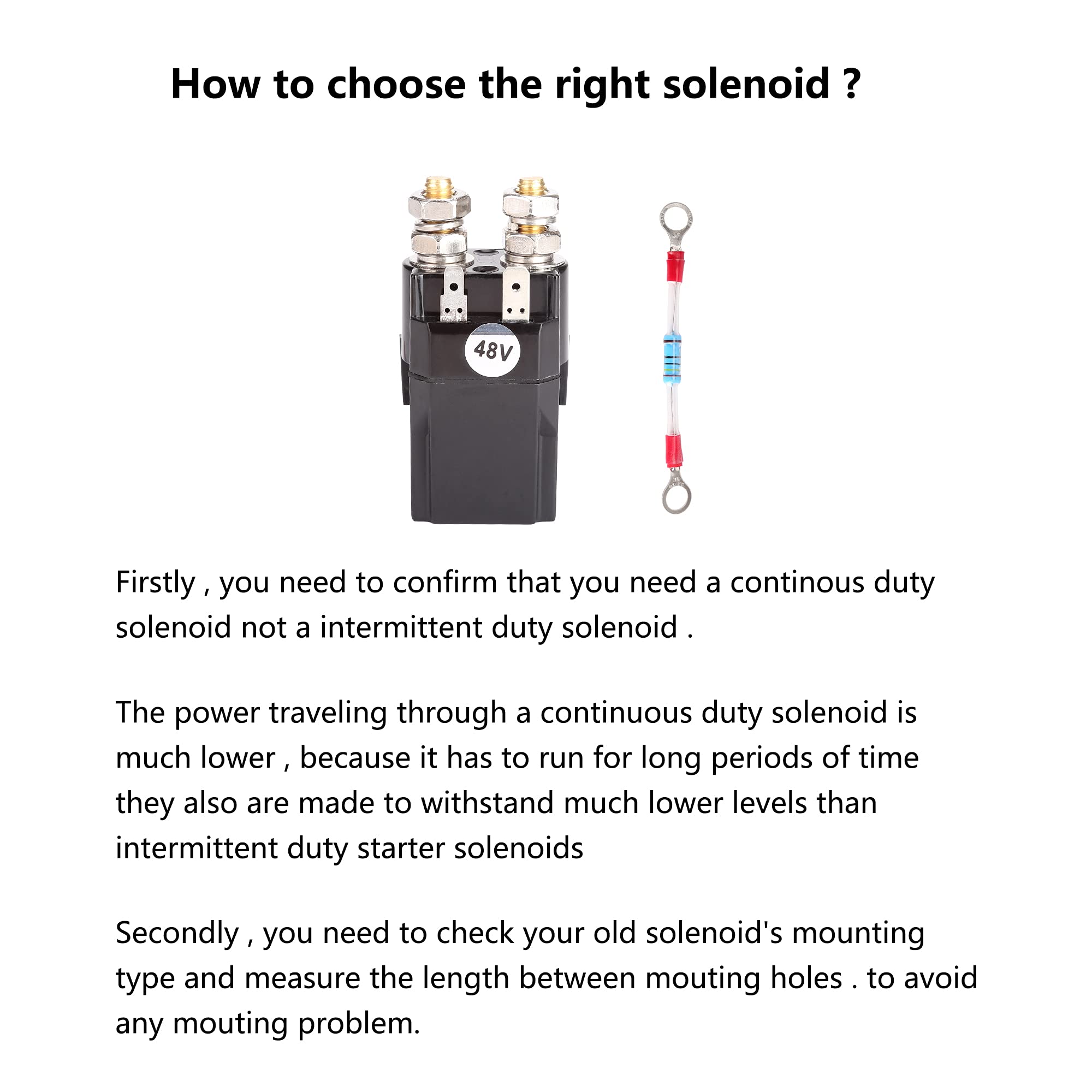 Amazon.com: 10L0L Golf Cart 48V 200A Solenoid with Resistor