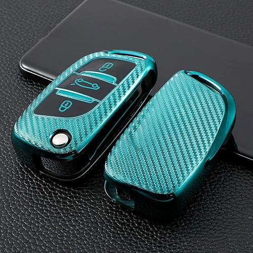 Venus-David 3 Button TPU Car Key Case Key Case for Peugeot Citroen C1 C2 C3 C4 C5 DS3 DS4 DS5 DS6 Green