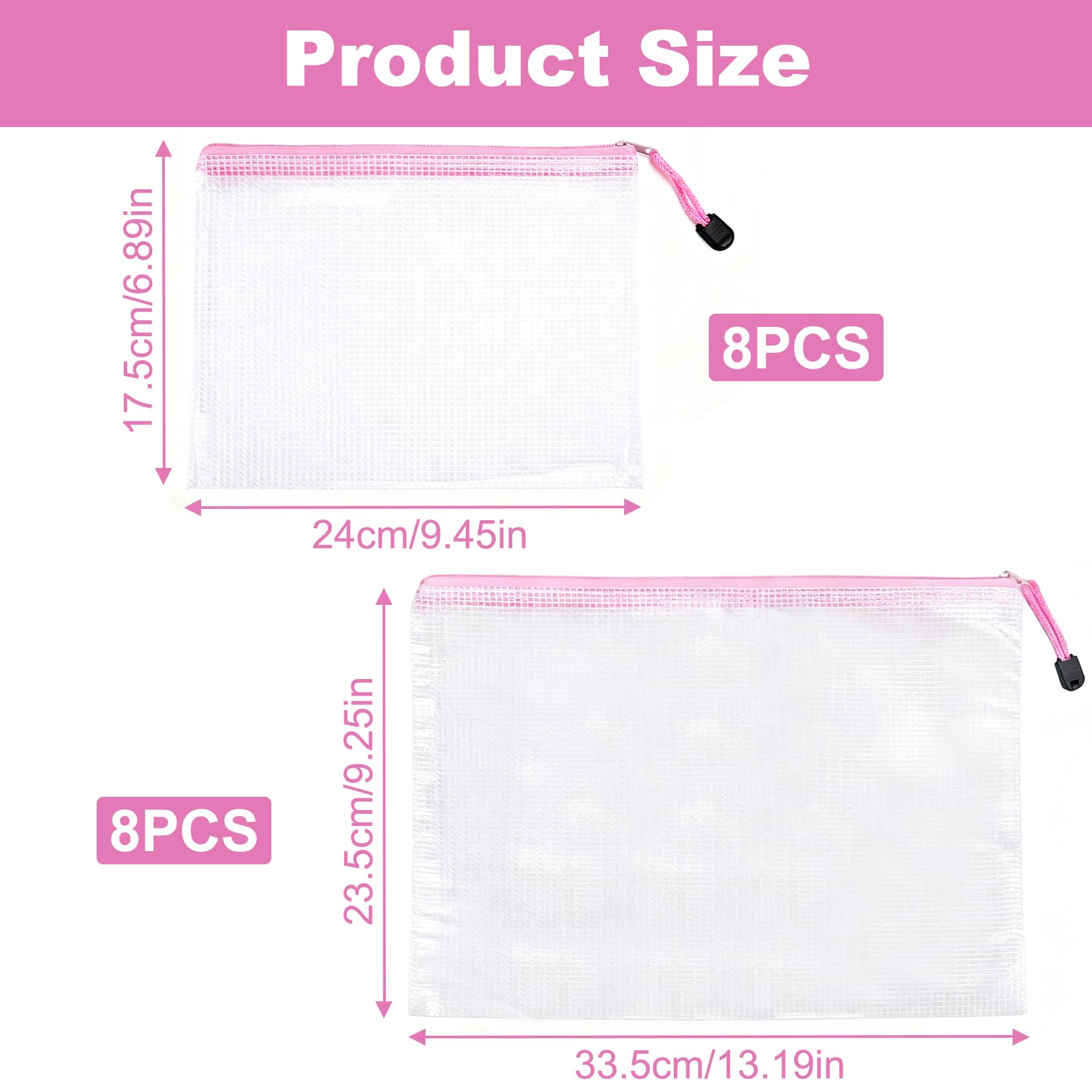 16 unidades A4 A5 portadocumentos con cremallera – Bolsas impermeables con cremallera para guardar y organizar, artículos esenciales de viaje, material de oficina, escuela, carpetas, A4, monederos