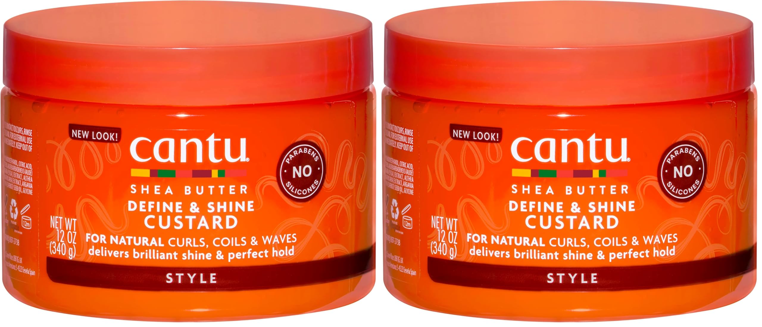Cantu Shea Butter Define & Shine Custard 12oz (Packung mit 2)