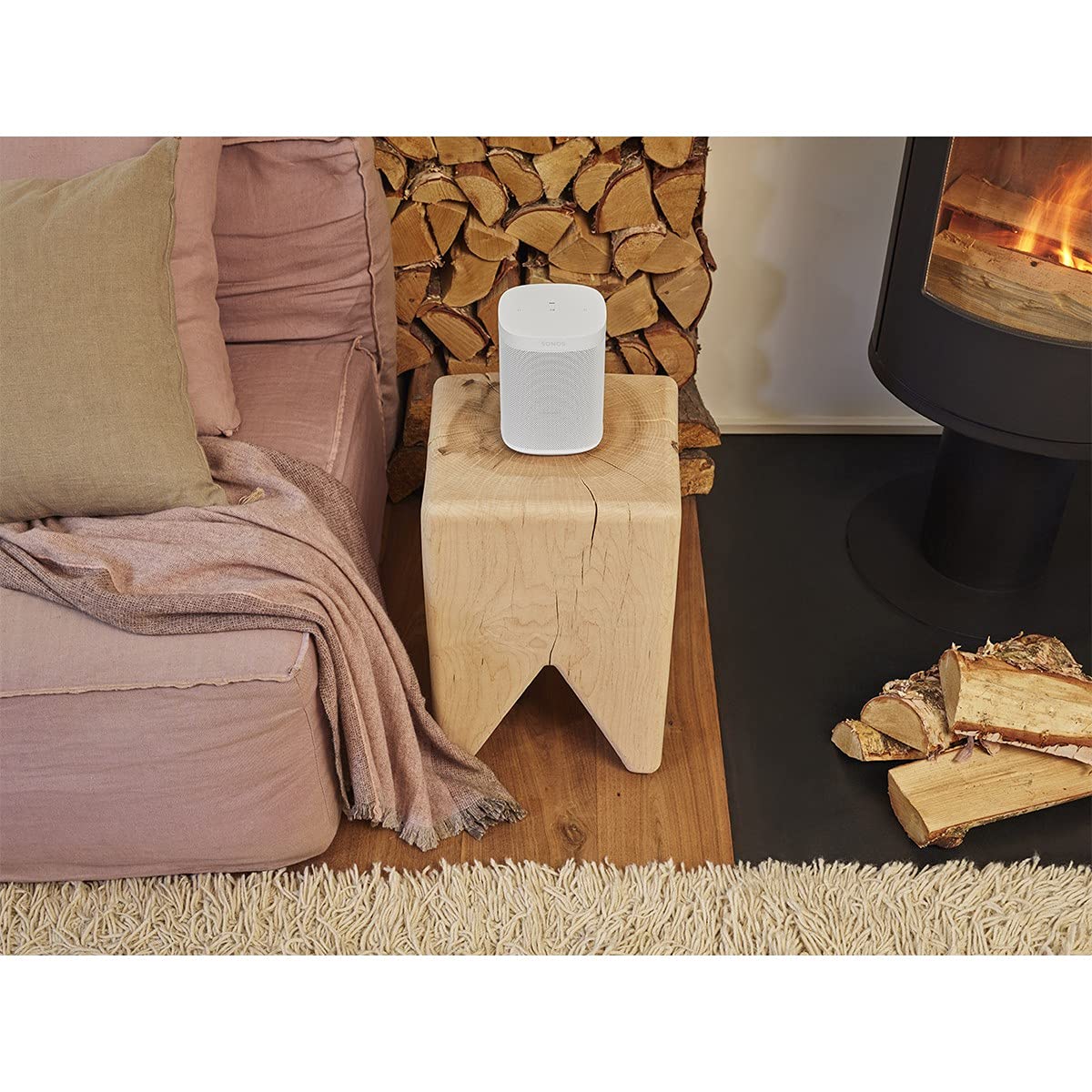 Sonos One SL - Enceinte sans Fil - Multiroom WiFi - Air Play 2 - Son Clair - Interface Tactile - Blanc