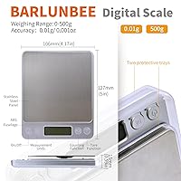 Vista 6 de Báscula de gramos, capacidad de 17.64 oz de precisión, 0.00 oz, mini báscula de alimentos, peso digital, gramos y onzas, báscula de cocina pequeña