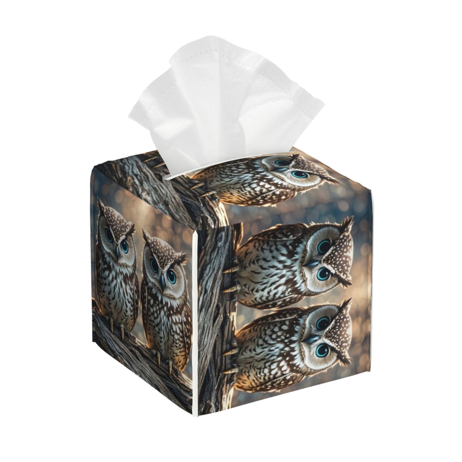 Owls Birds Tissue Box Cover Square Cube Boxes