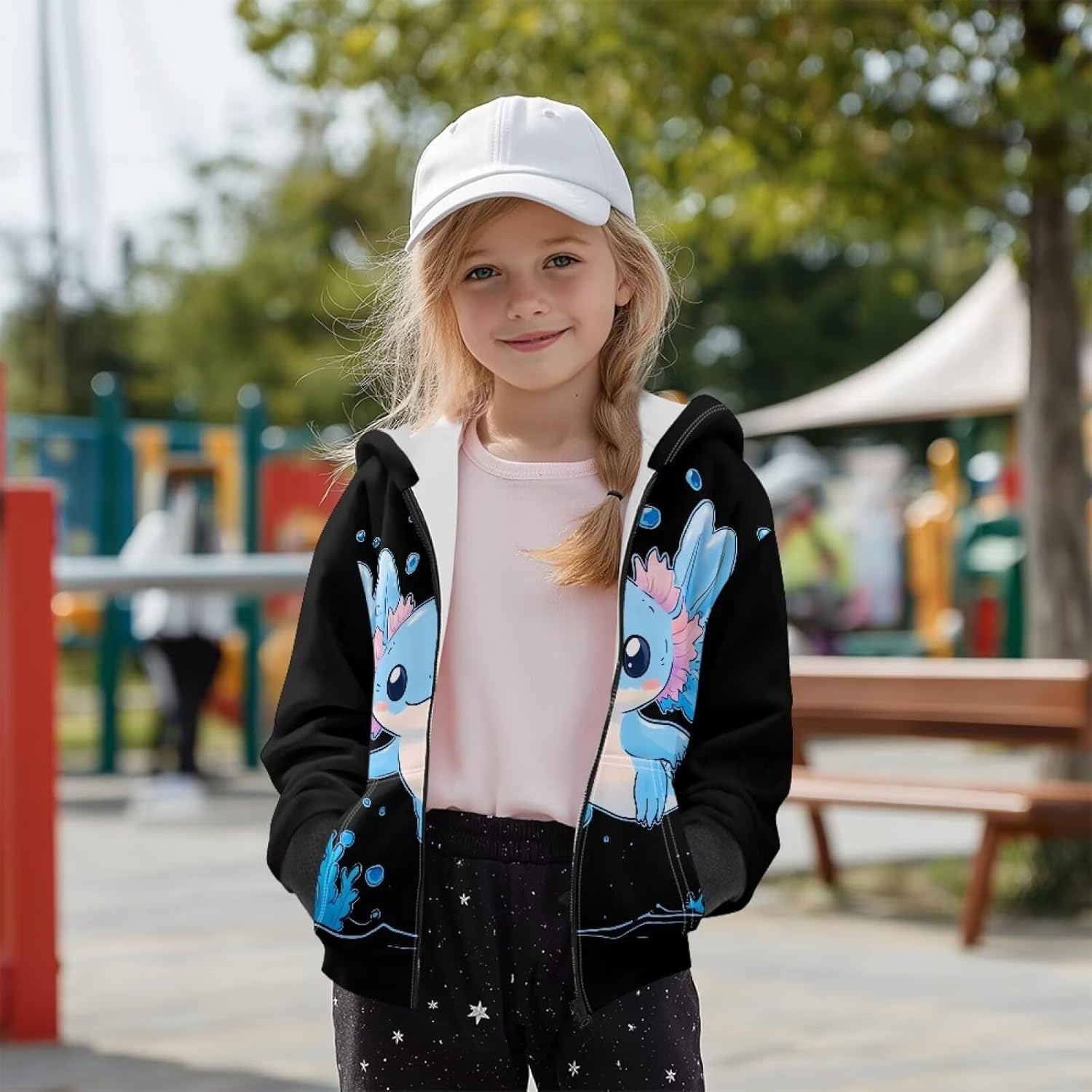 Cute Zip up Hoodie for Girls 6-16 Years Thick Outfits Long Sleeve Jacket Zipper Fall Cardigan