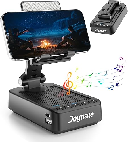 Miniatura 8 de Regalos para hombres y mujeres, soporte para teléfono con altavoz Bluetooth y función de carga, ángulo rotatorio de 360° ajustable, soporte para