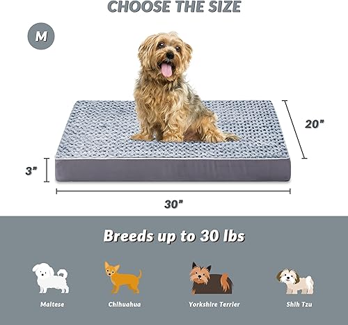Miniatura 6 de Figopage Cama ortopédica de espuma viscoelástica para perros grandes, cama impermeable para perros, alfombrilla lavable para mascotas con funda
