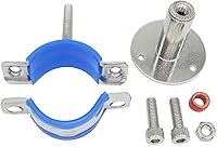 Vista 4 de Stainless Steel Adjustable Pipe Clamp Bracket - Wall/Ceiling Mount Support for 1-1/2 Inch Pipe, Heavy-Duty Rustproof Brackets with Screws, Set of 2
