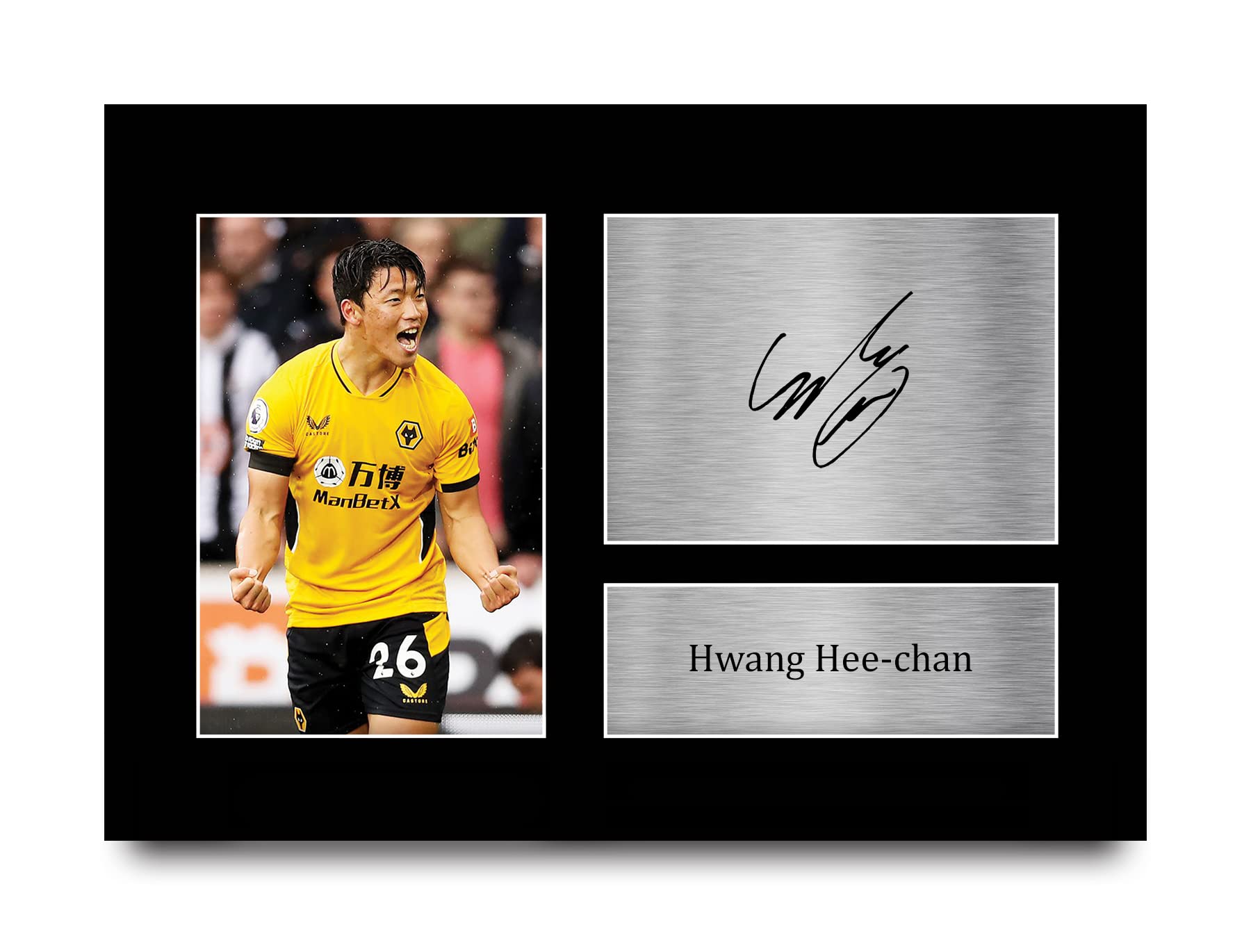 HWC Trading A4 Hwang Hee-chan Wolves Gifts Printed Signed Autograph Picture for Football Fans and Supporters