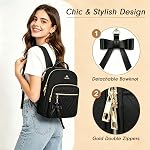MATEIN Mini Sac à dos pour les femmes, imperméable Stylish Daypack, Sac à épaule pour la chasse, Petit sac à dos quotidien occasionnel léger , Lady Girls Cadeaux pour le travail, 2pcs Ensembles, Noir