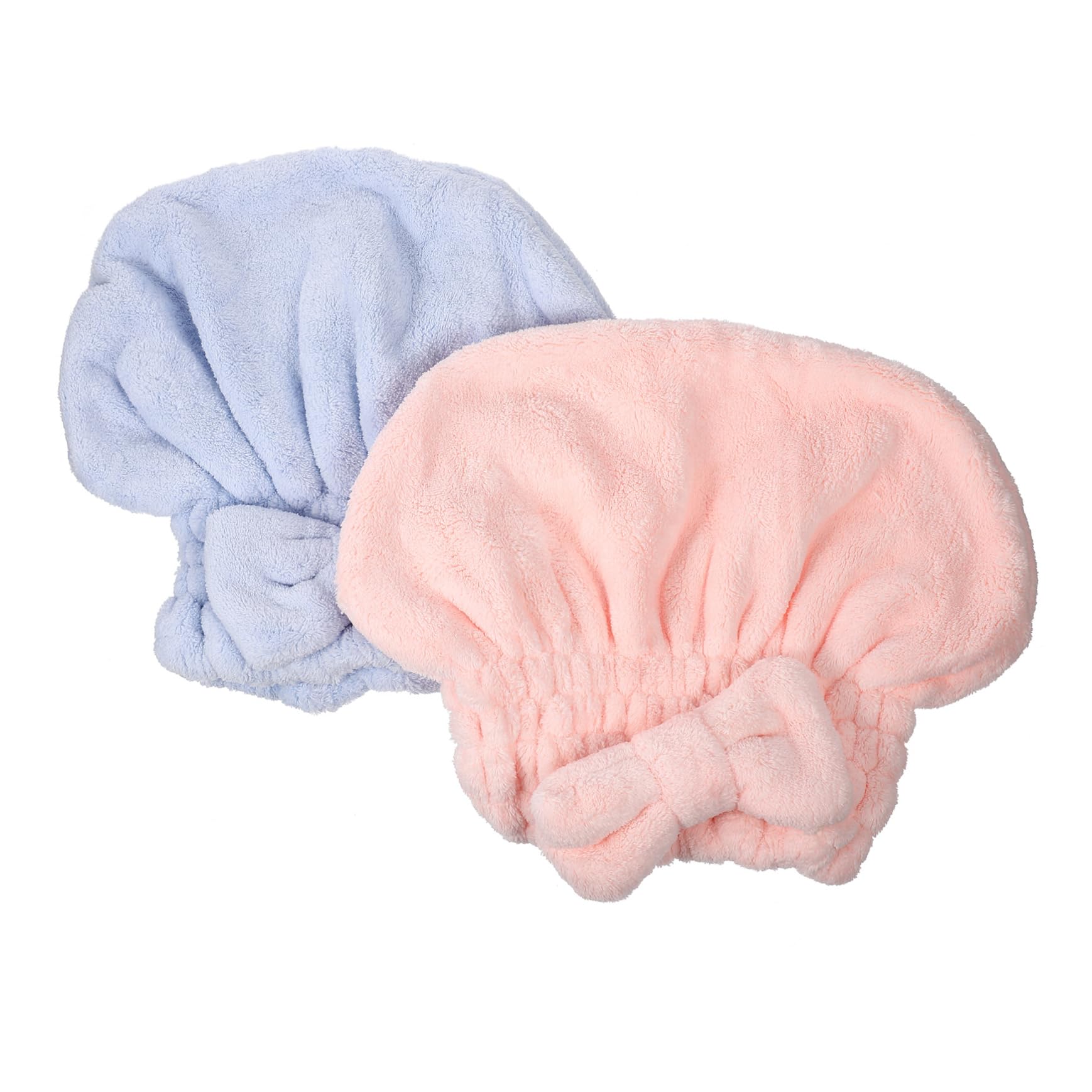 Beaupretty 4piezas Toalla De Secado Rápido De Pelo Coral Gorro Absorbente Lazo Gorro De para y