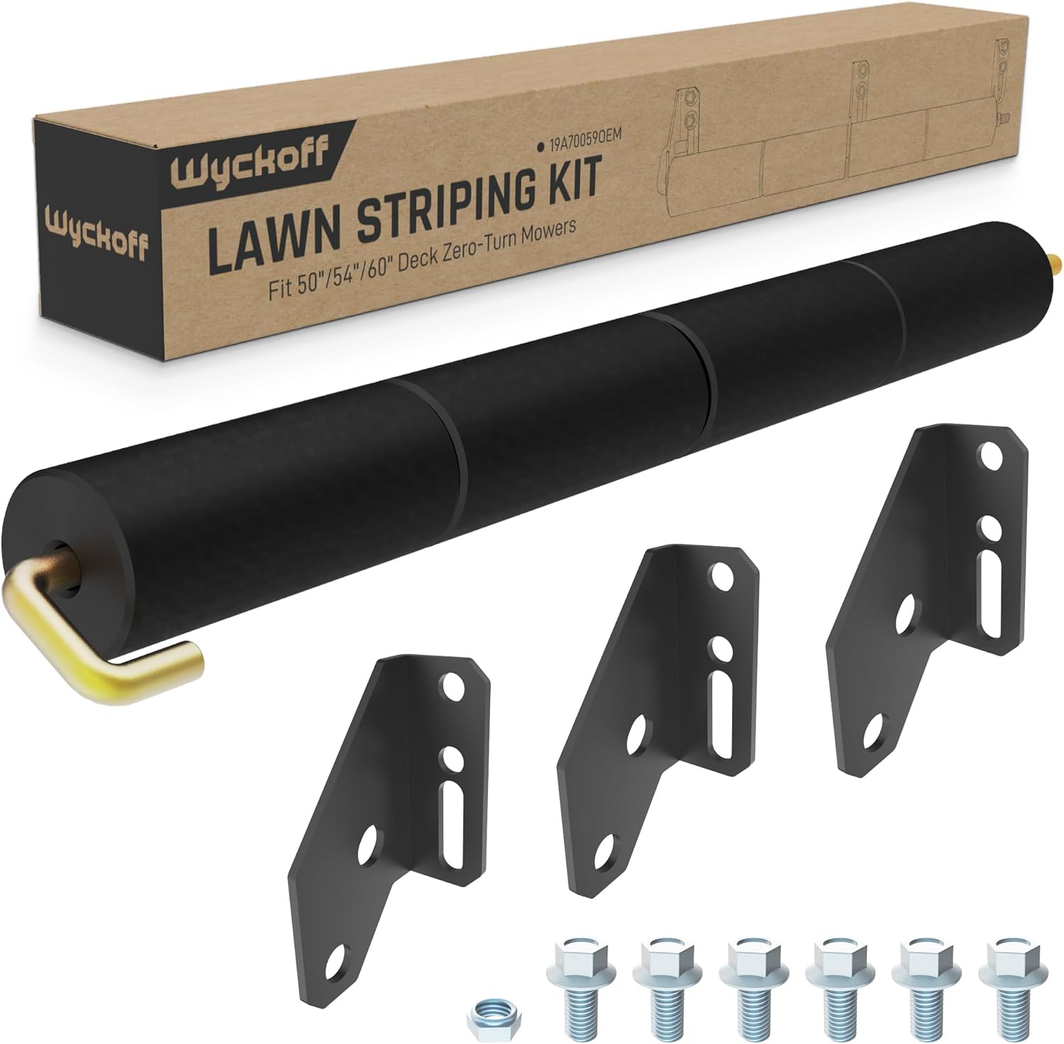 Wyckoff 19A70059OEM Lawn Striping Kit for 50"/54"/60" Deck Zero-Turn Mowers, Compatible with Cub Cadet ZT1/ZT2/ZT3, Troy-Bilt Mustang Z Series & More, Professional Grass Roller System