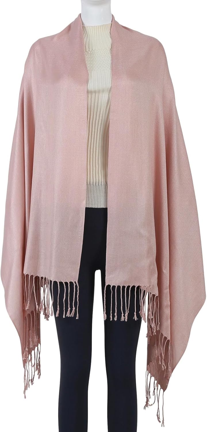 Pashmina Feel Shawl Wraps for Women Evening Dresses and Wedding Cover Up Formal Soft Silky Rave Scarf Elegant - Image 4