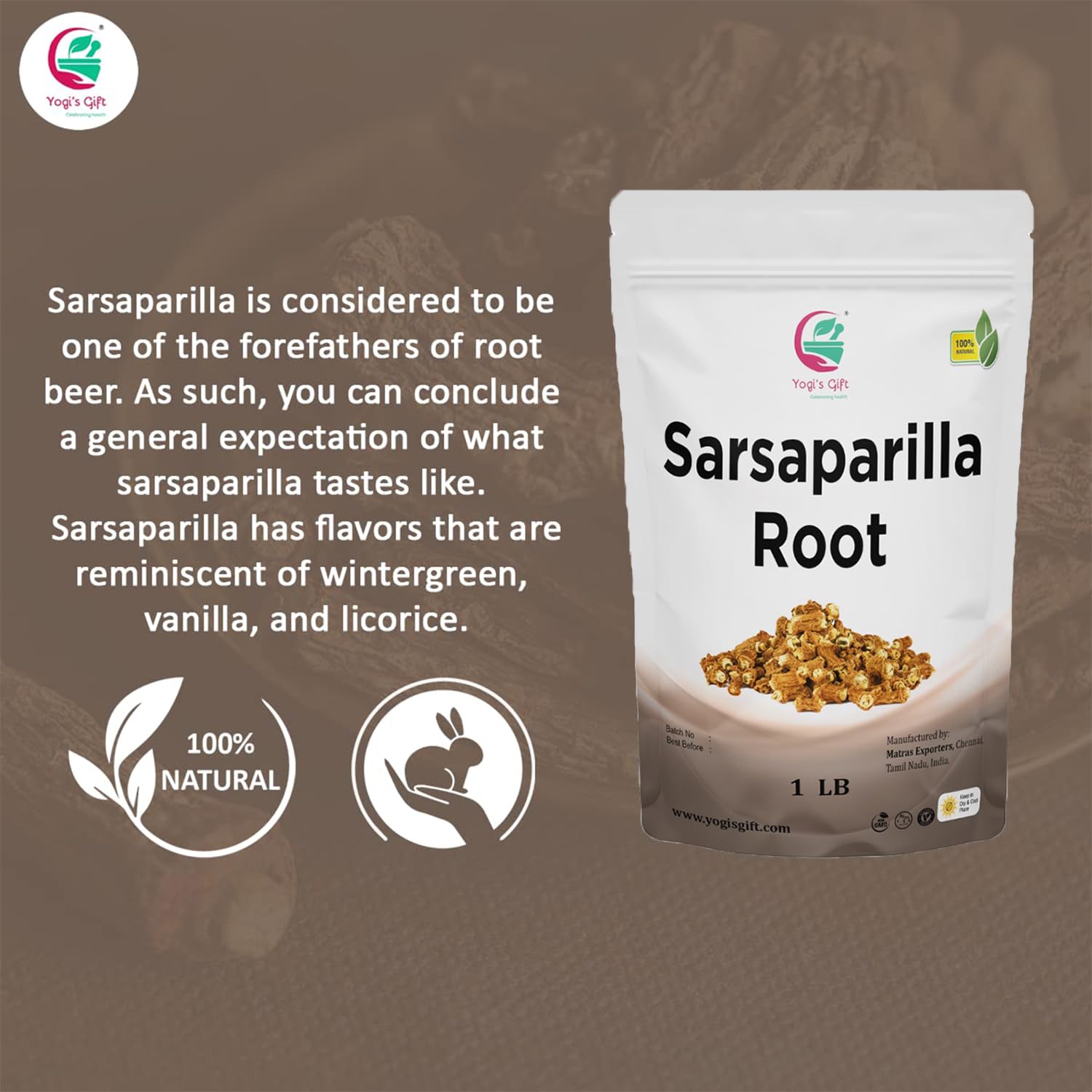 Sarsaparilla Root Whole 1 LB | Indian Sarsaparilla | Hemidesmus indicus | by Yogi's Gift® - Image 3