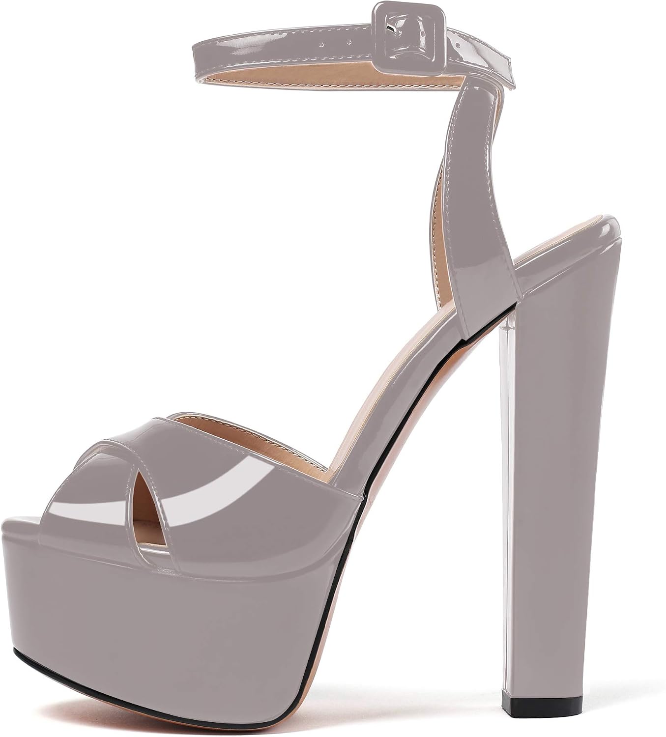 Eldof Women's Chunky Block Heel Sandals – Platform Cross Strap Open Toe Pumps For Party, Office & Dress