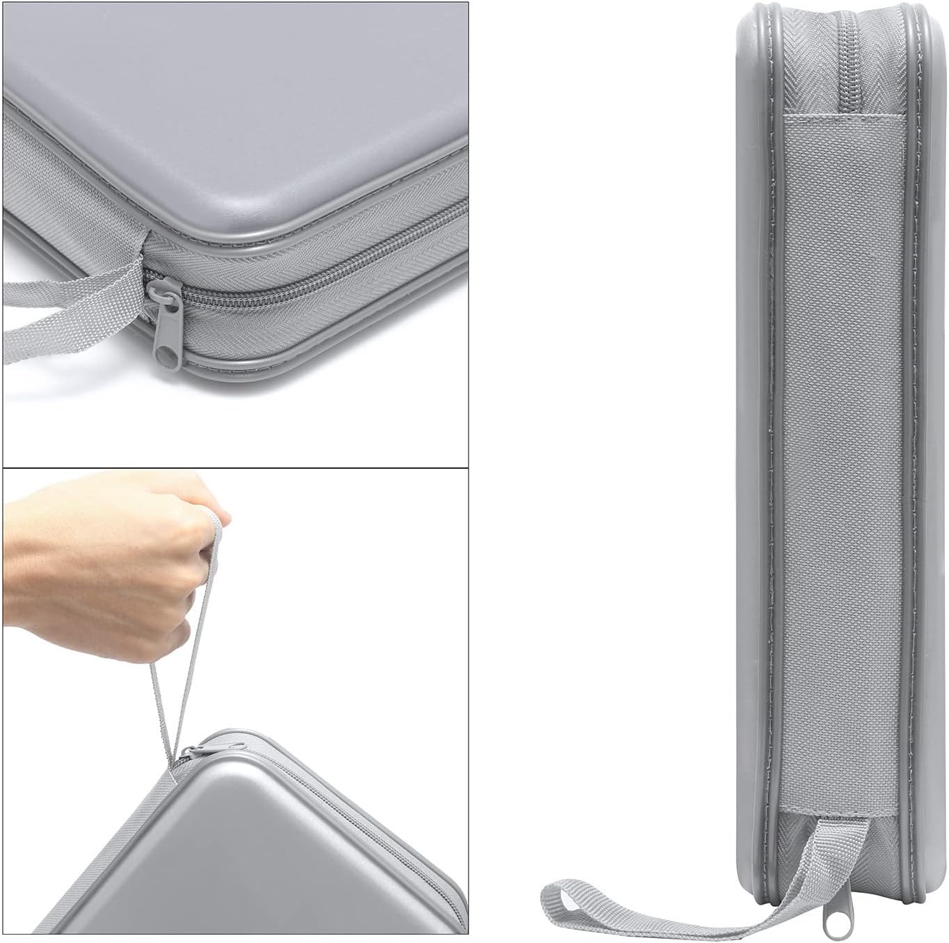 Siveit CD Case holder, 80 Capacity CD/DVD Case Holders Wallet Hard Plastic CD DVD Disc Cases Storage Binder for Car Home Office Travel (Grey)