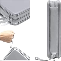 Vista 3 de Estuche para CD, Siveit Soporte para Estuche de DVD Capacidad 96 Estuches de Discos CD DVD de Plástico Duro Carpeta Billetera de Almacenamiento