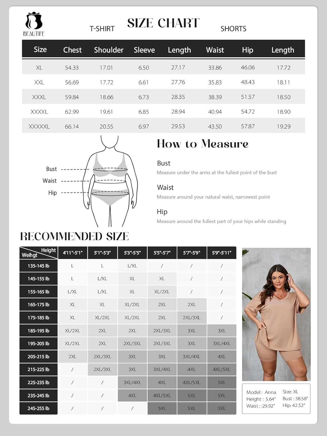 Beautife Womens Plus Size 2 Piece Lounge Sets V Neck Oversized T Shirts Biker Shorts Workout Matching Summer Outfits - Image 6