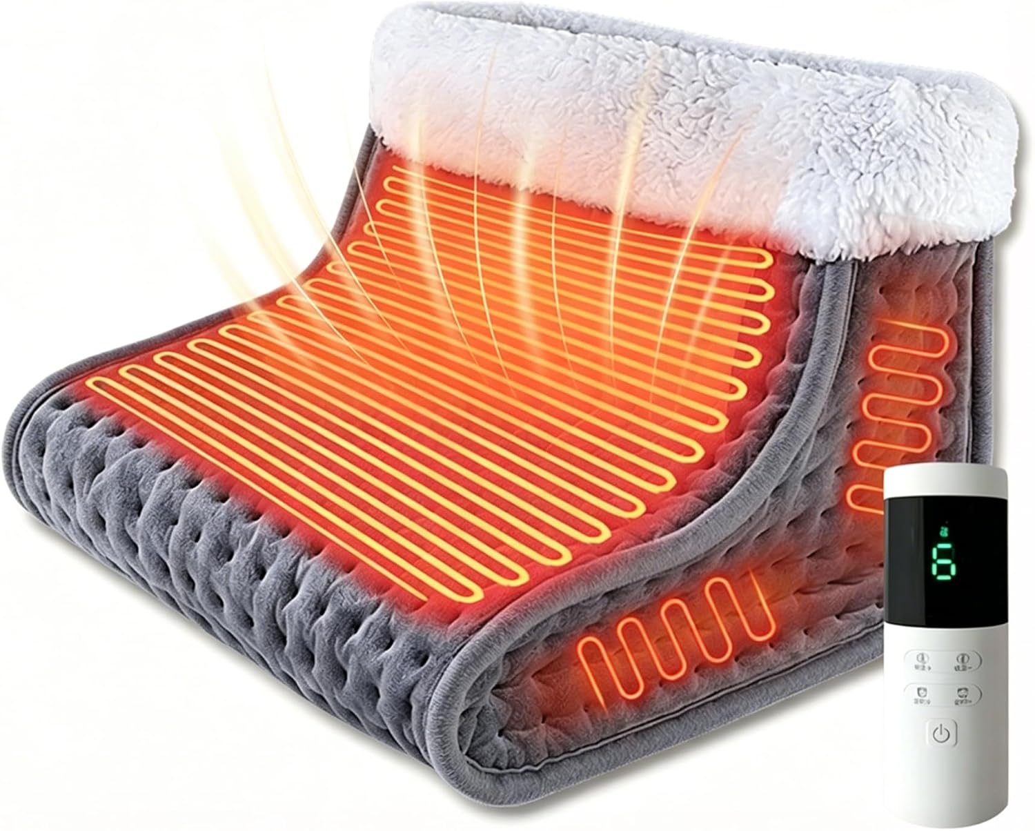 Electric Foot Warmer – 9 Heat Settings 90-130°F, 1-12H Timer Auto Shut Off, Super Soft Crystal Flannel, Fast Heating Boot for Cold Feet Relief, Machine Washable Lining – Home Office Desk