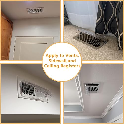 Miniatura 7 de LBG Products Deflectores de aire para rejillas de ventilación, registros de pared lateral y techo de 10 a 14 pulgadas de ancho, deflector magnético