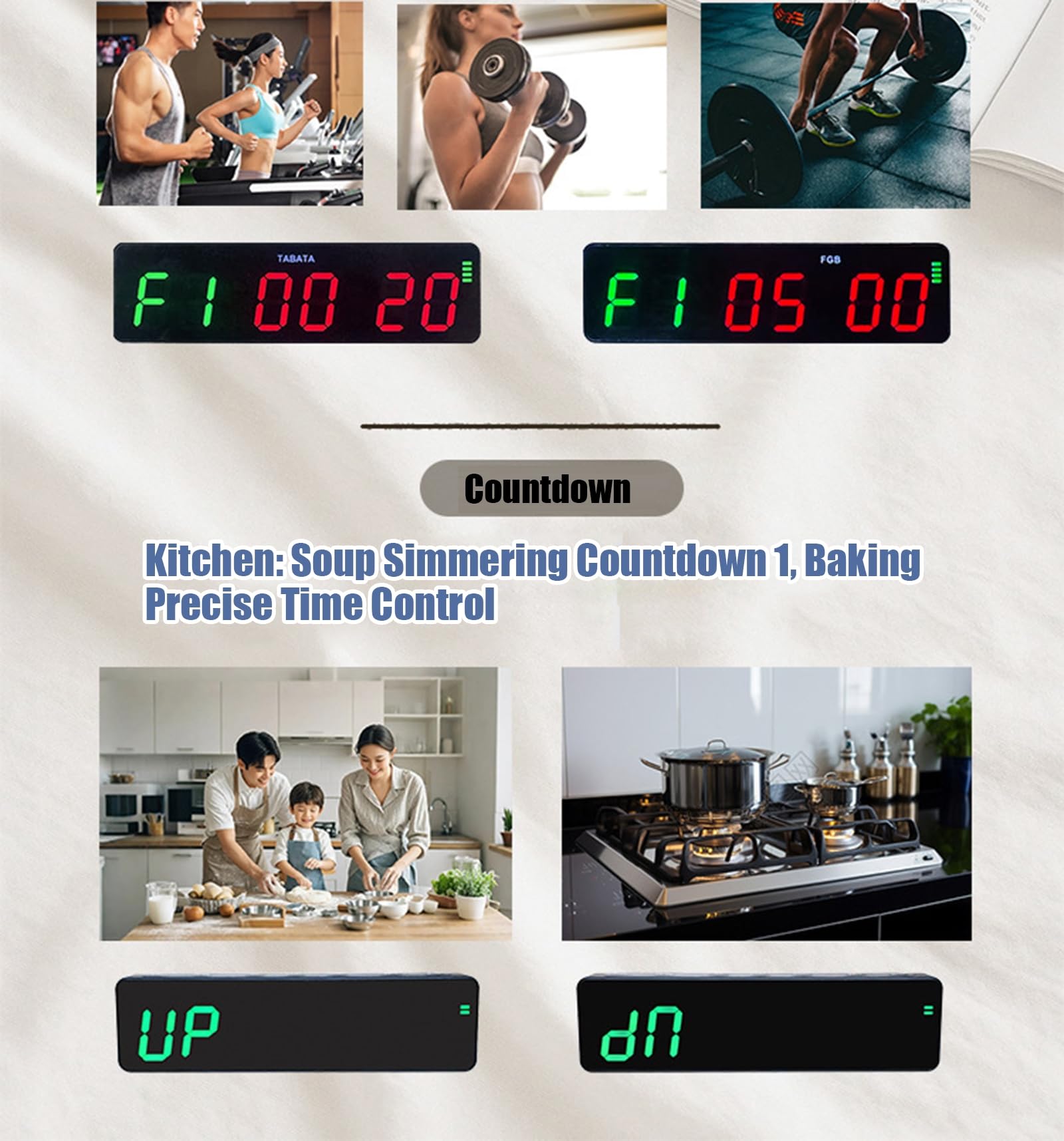 1-calowy miniminutnik ze stoperem – ładowany magnetycznie Przenośny minutnik kuchenny, fitness i zegar odliczający na świeżym powietrzu do uprawiania sportu, nauki i gotowania