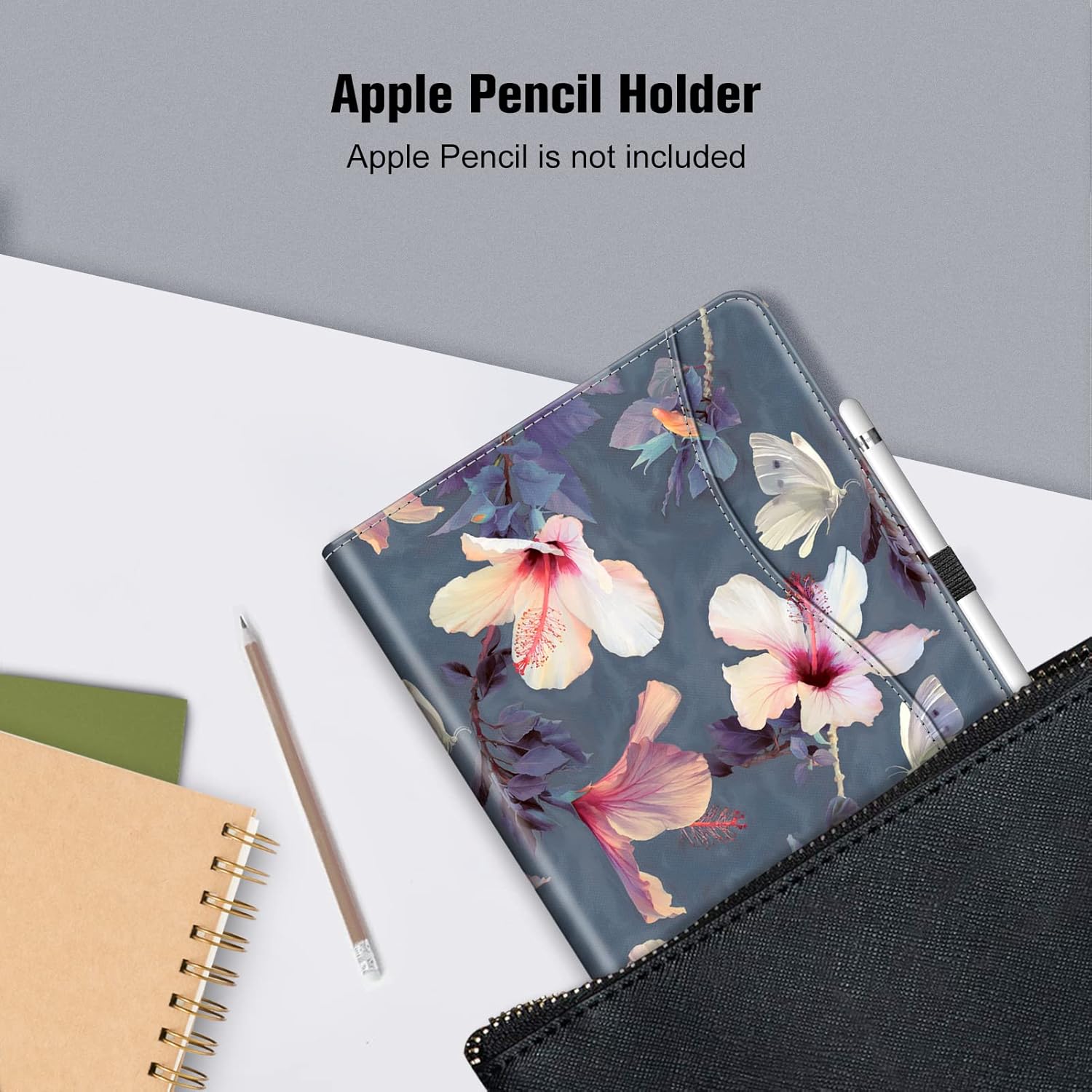 Fintie Case for iPad 9th / 8th / 7th Generation (2021/2020/2019) 10.2 Inch - [Corner Protection] Multi-Angle Viewing Stand Cover with Pocket & Pencil Holder, Auto Sleep Wake, Blooming Hibiscus - Image 6