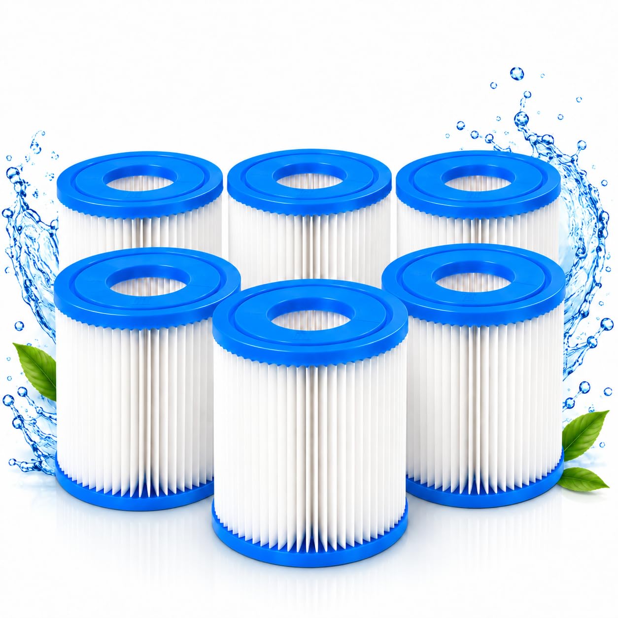 6x Cartouche Filtre Type II pour Piscine, Compatible 58094