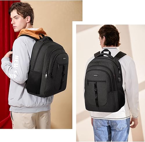 Miniatura 9 de YAMTION Mochila de 17 pulgadas para hombres y mujeres, mochila para laptop con USB para estudiantes universitarios, trabajo y negocios