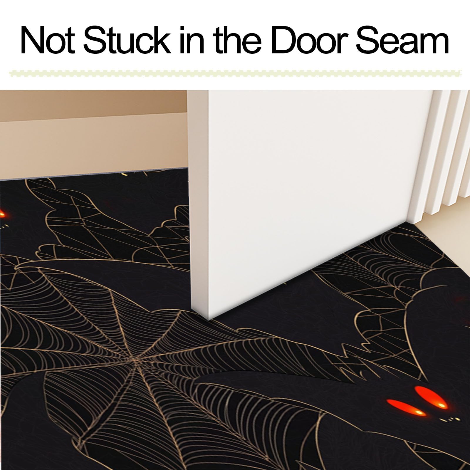 Paillasson Gothique Sombre Halloween, 80x120cm, Tapis de Cuisine Spider Man Batman, Absorbant Douce, Tapis de Salle de Bain, Lavable pour intérieur Couloir Chambre, Rouge Noir