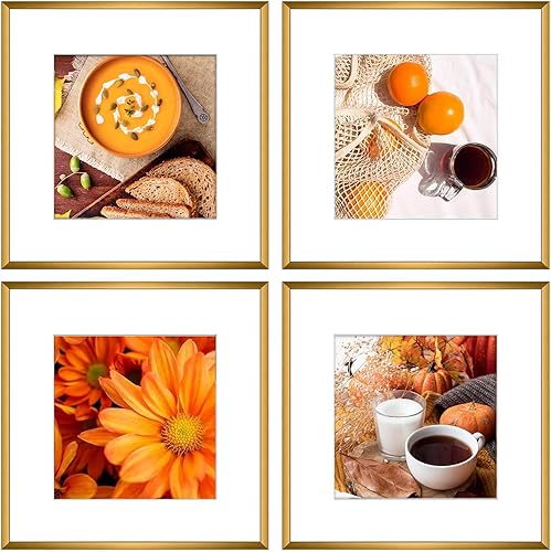 Miniatura 9 de Golden State Art, Marco de fotos de aluminio y vidrio real, marcos de fotos de 9 x 12 pulgadas con paspartú de color marfil para exhibición de fotos