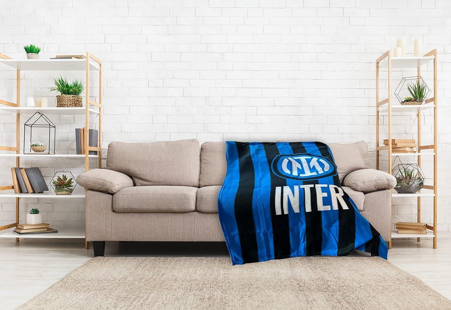 Inter F.C Manta Polar | 120 x 150 | Negro/Azul | Producto Oficial