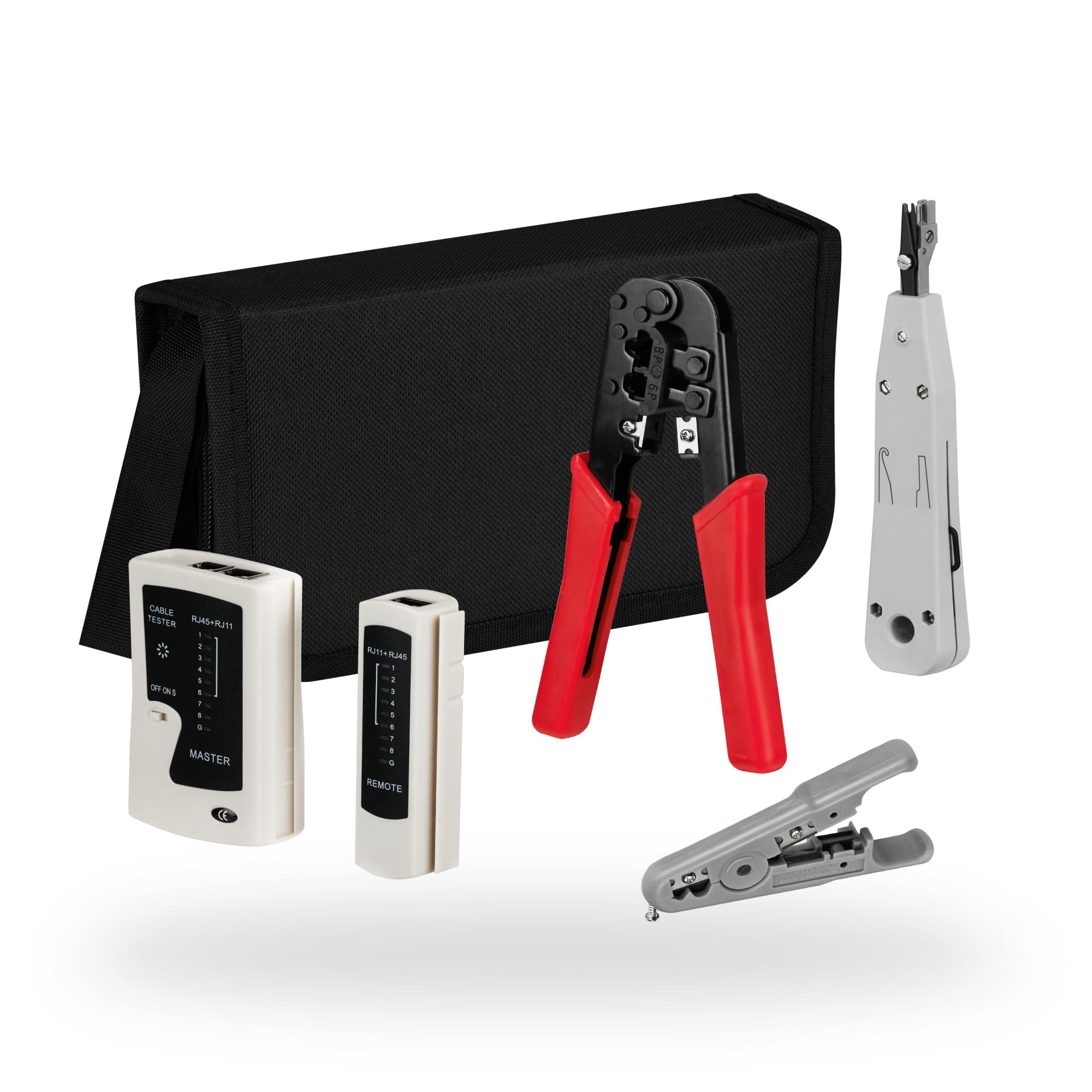 Mallette de maintenance réseau EFB-Elektronik 4 pièces avec testeur et pince pour câble Ethernet