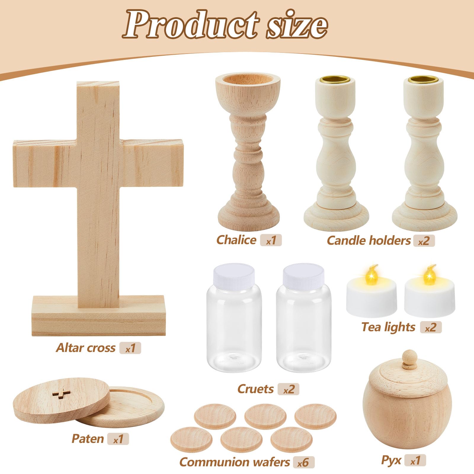 Sliner Weihnachten Holz Spiel Mass Kit für Kinder Meine erste Kommunion Geschenk katholisches Spielzeug Set katholische Geschenke für Kinder katholische Taufe Geschenke