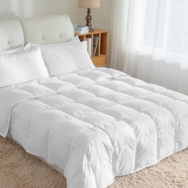 Threads For Bed 10.5 tog King Size Goose Down & Feather Duvet, 100% Cotton Down Proof Fabric, Machine Washable with Premium Box-Stitch Design