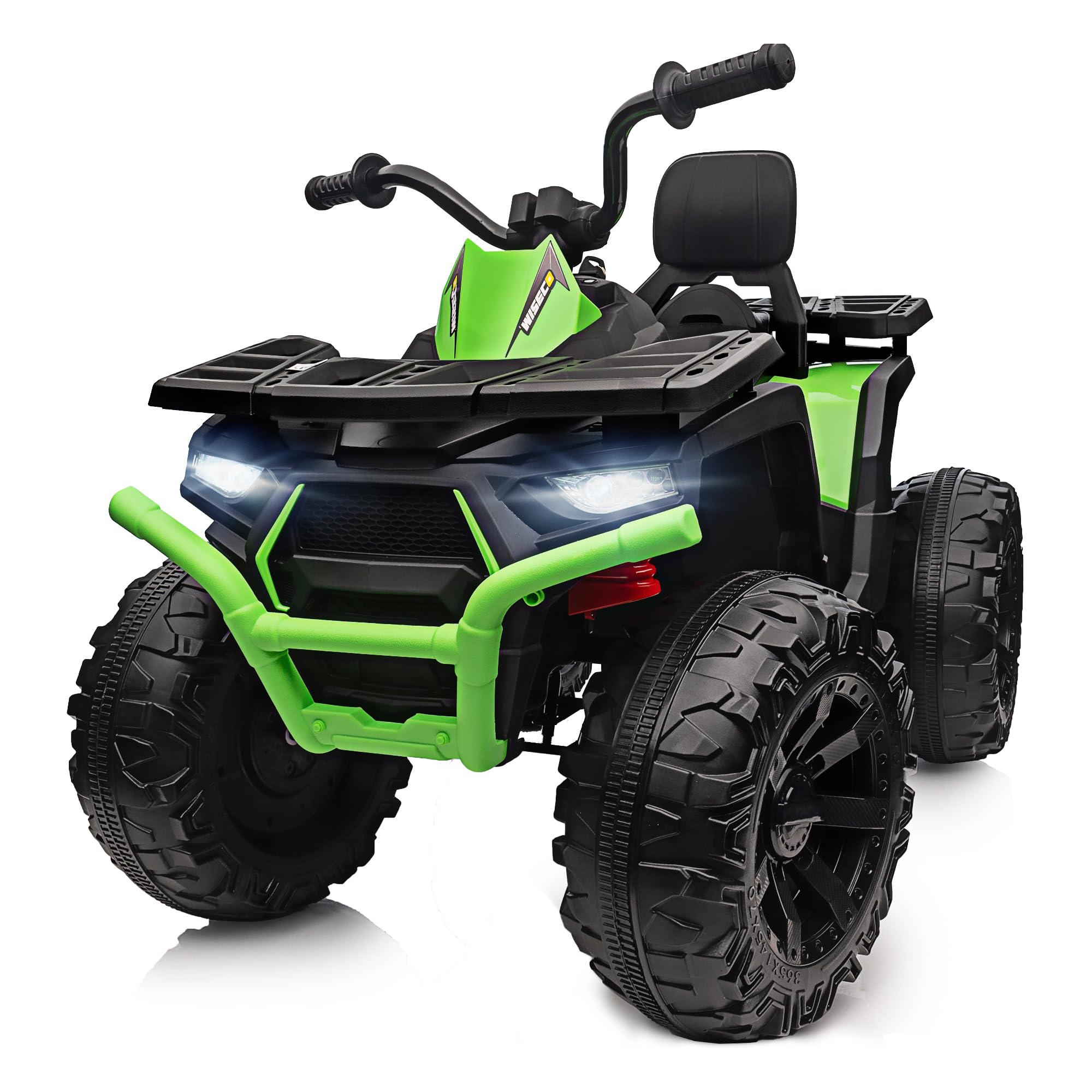 Kids ATV 4 Wheeler, 24V Ride On Toys Car for Big Kids with 400W Motor, 2 Seater - Green