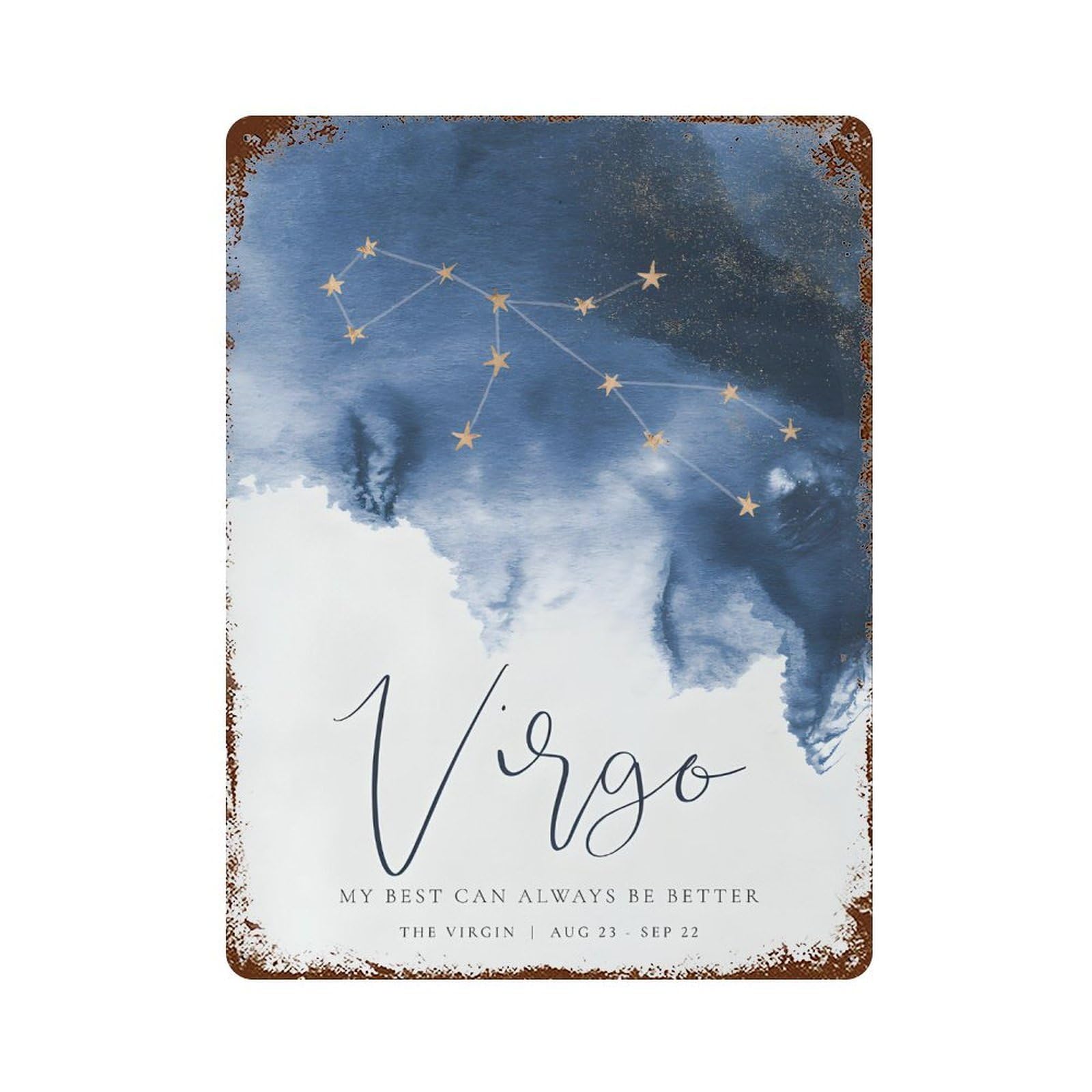 xiaoxiaoshen Virgo Zodiac Virgo Constellation Wall Decor Art Metal Tin Poster Modern Home Decor Art Home Bar Shop Decorations Vintage Sign 40x30cm