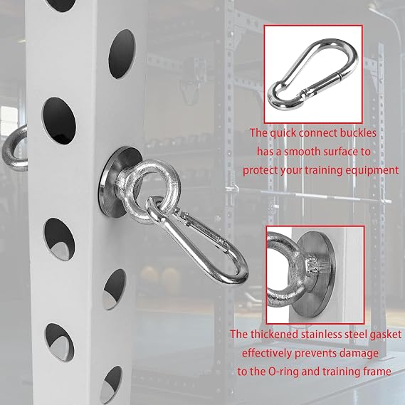 Ertuohg 2PCS Power Rack Attachments, Heavy-Duty Steel Quick Connect Buckles, Universal Versatile Training Accessories for for Strength Training