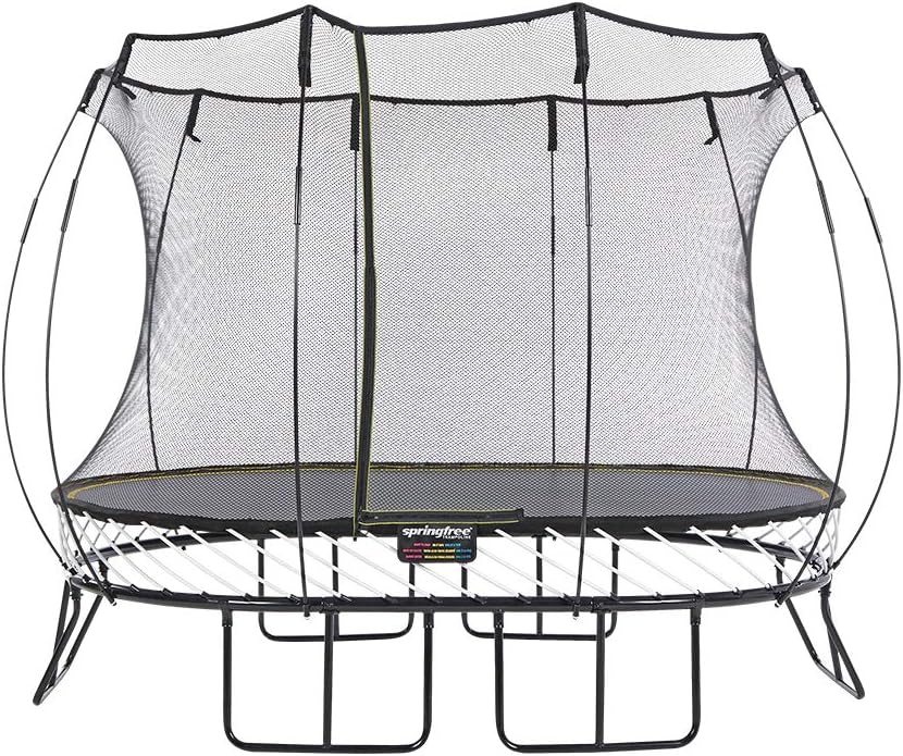 Springfree Trampoline | 8 10 11 13ft | Oval Round Square | Springless Trampolines with Safety Enclosure, Basketball Hoop and Ladder