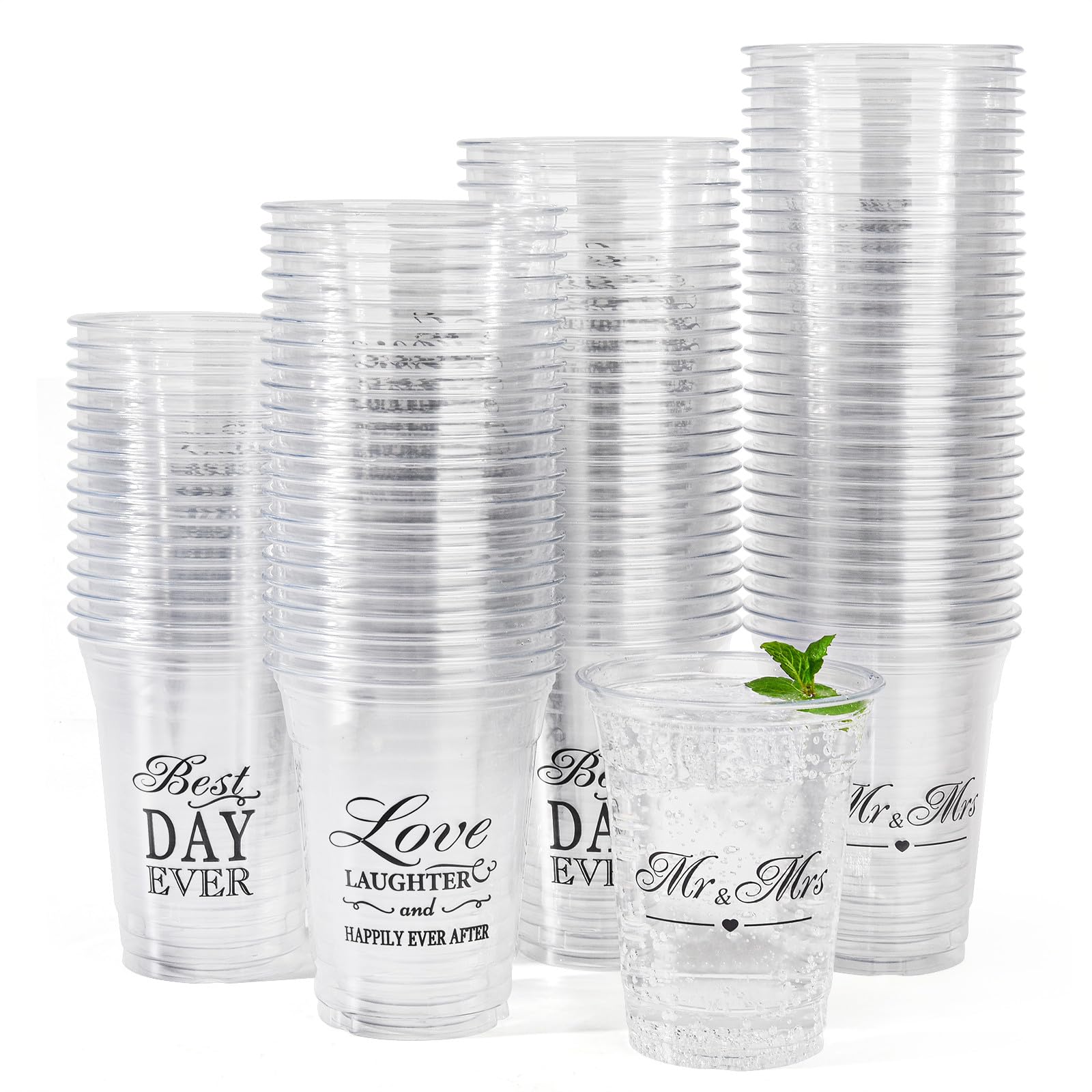 Amazon.com: 150 Pack Wedding Disposable Cups 12 oz Wedding Reception ...