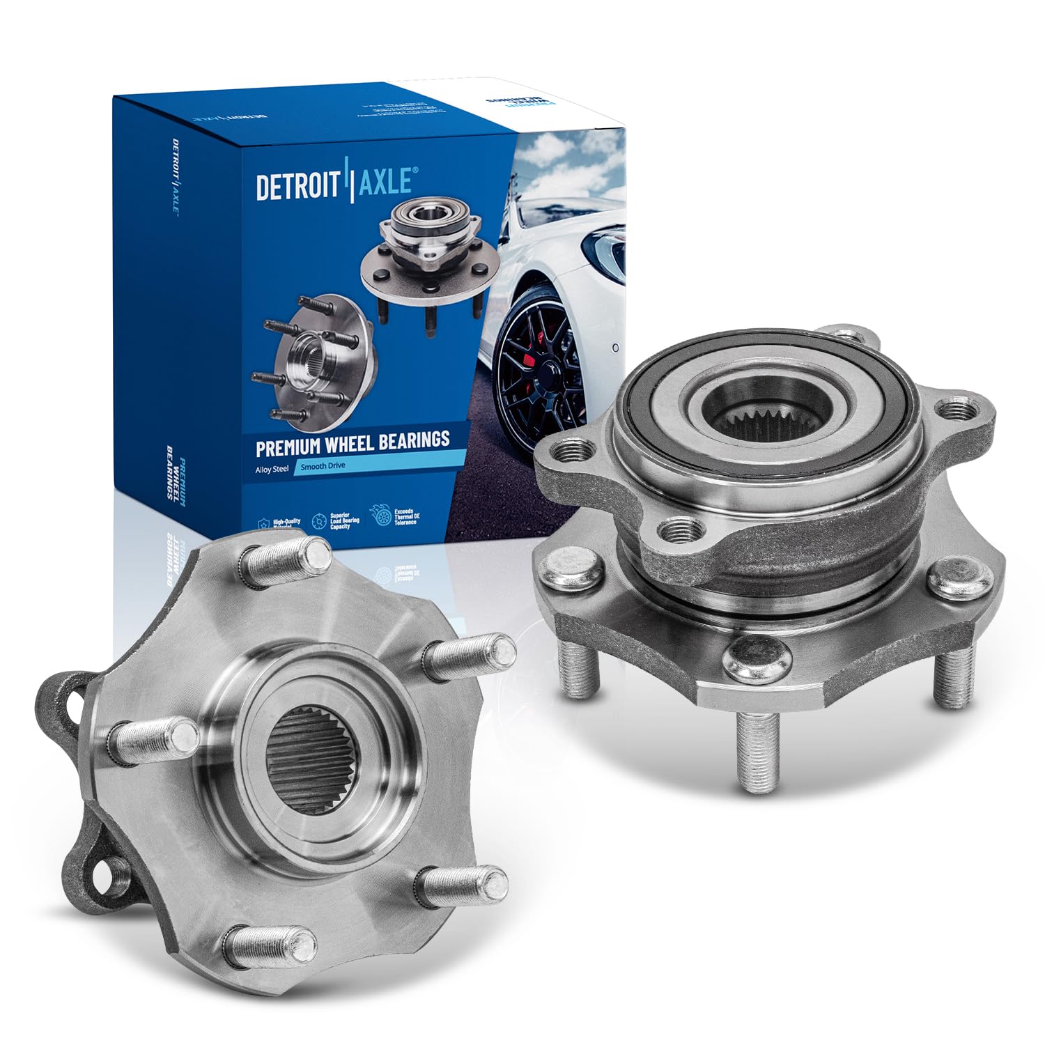 Detroit Axle - 2pc Front Wheel Bearing Hubs for 2014-2023 Nissan Rogue