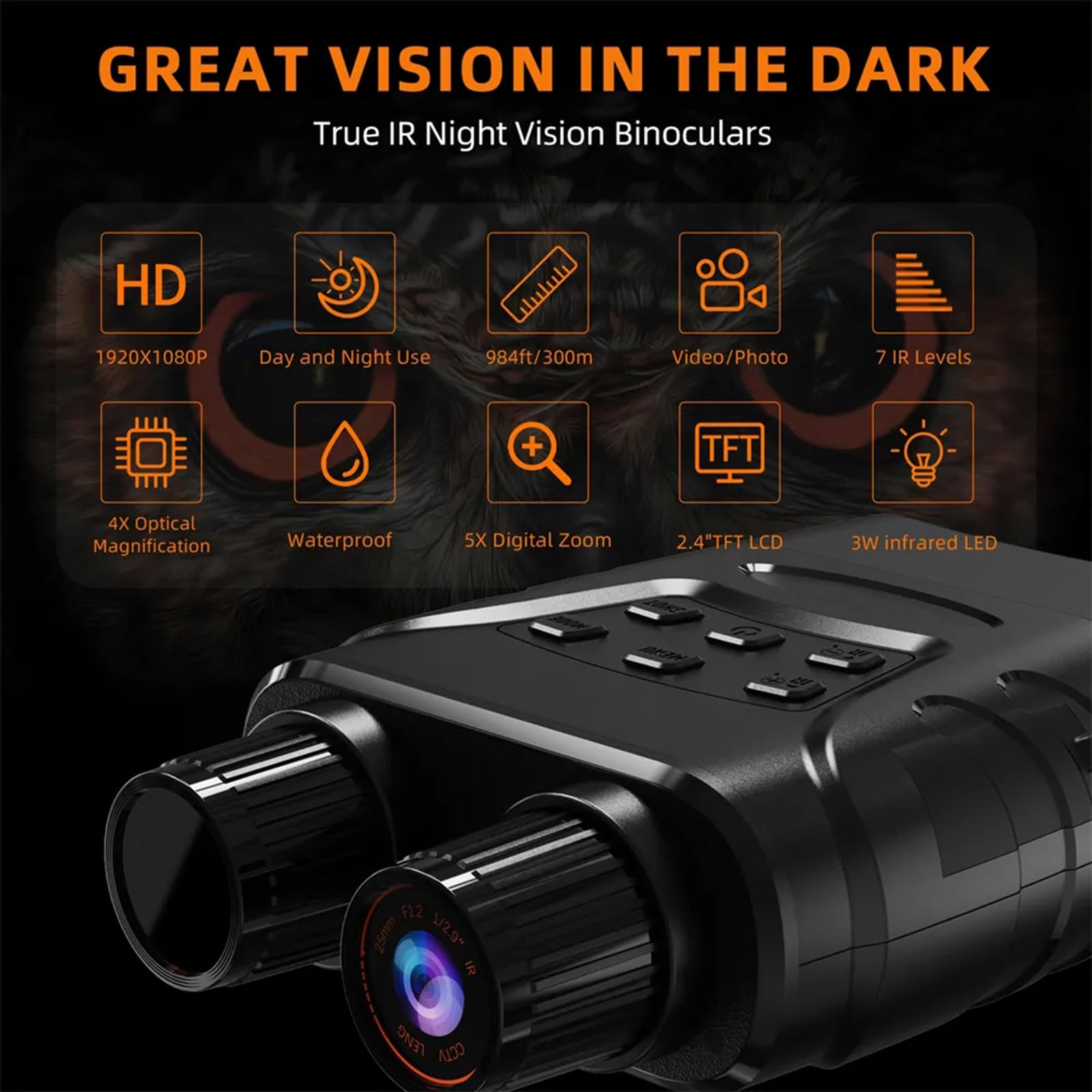 SUZLAZYR – Visore Notturno Tattico A Infrarossi Con Zoom 8x, Schermo 2,7″, Batteria 3000mAh E Custodia - 2