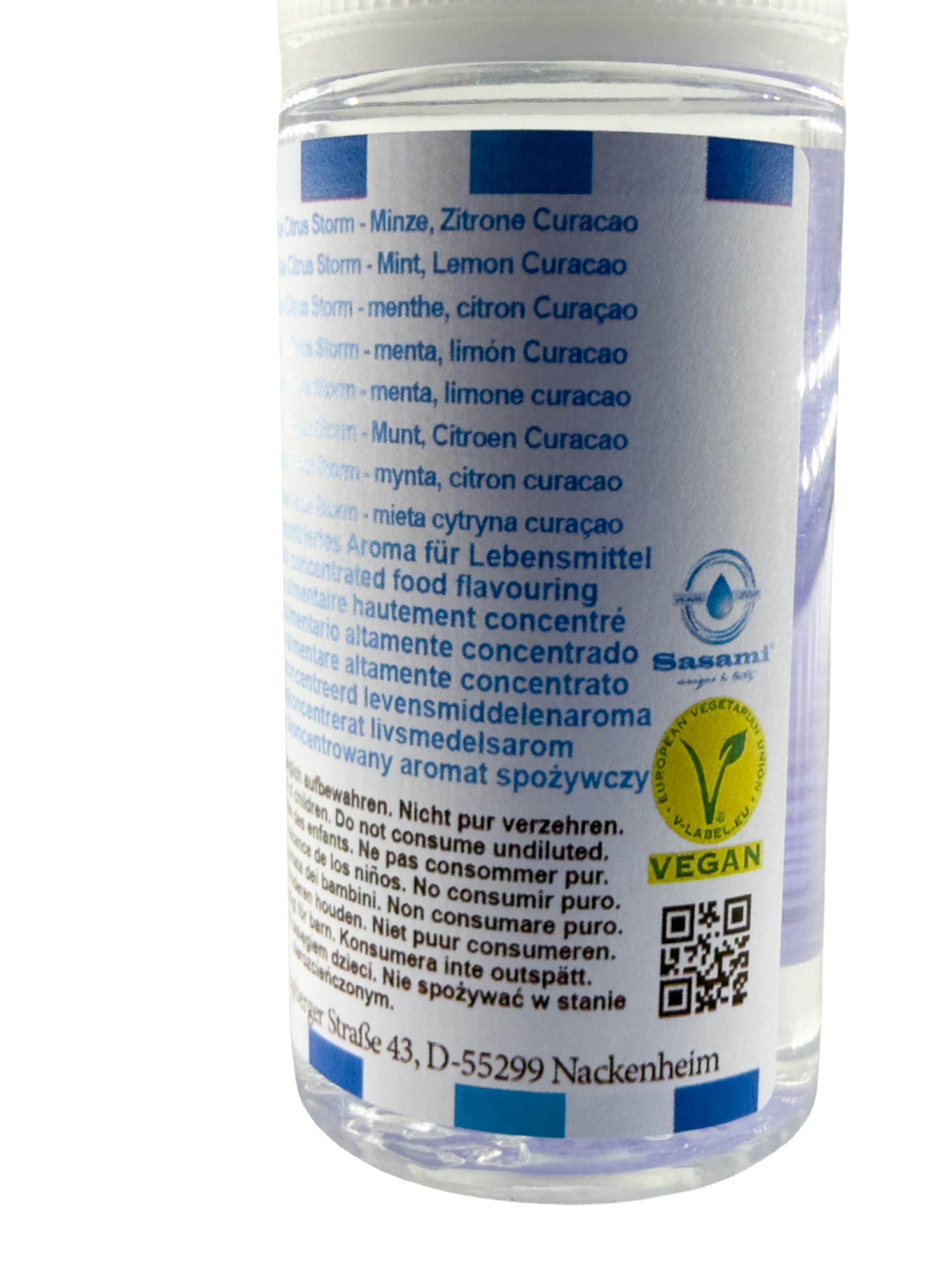 Ice Blue Citrus Storm - Minze, Zitrone Curacao Aroma Konzentrat - Vegan - Sasami - 100ml