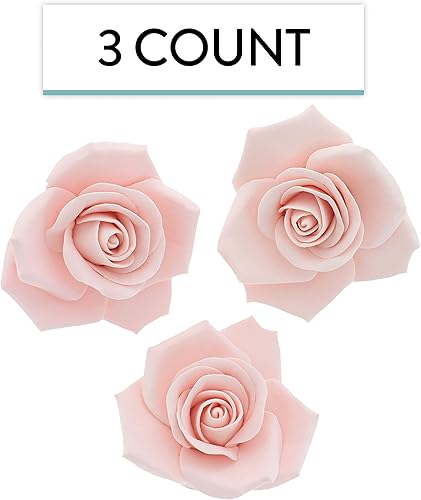 Miniatura 5 de Global Sugar Art Flores de pastel de azúcar rosa de la paz, 3 pulgadas con alambre, 3 unidades por el chef Alan Tetreault