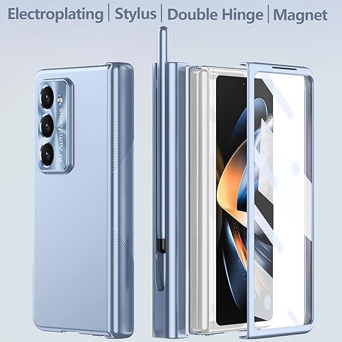 Miniatura 2 de NINKI Funda compatible con Galaxy Z Fold 5 con soporte para S Pen y S Pen, protector de bisagra, protector de pantalla, funda para teléfono Galaxy Z