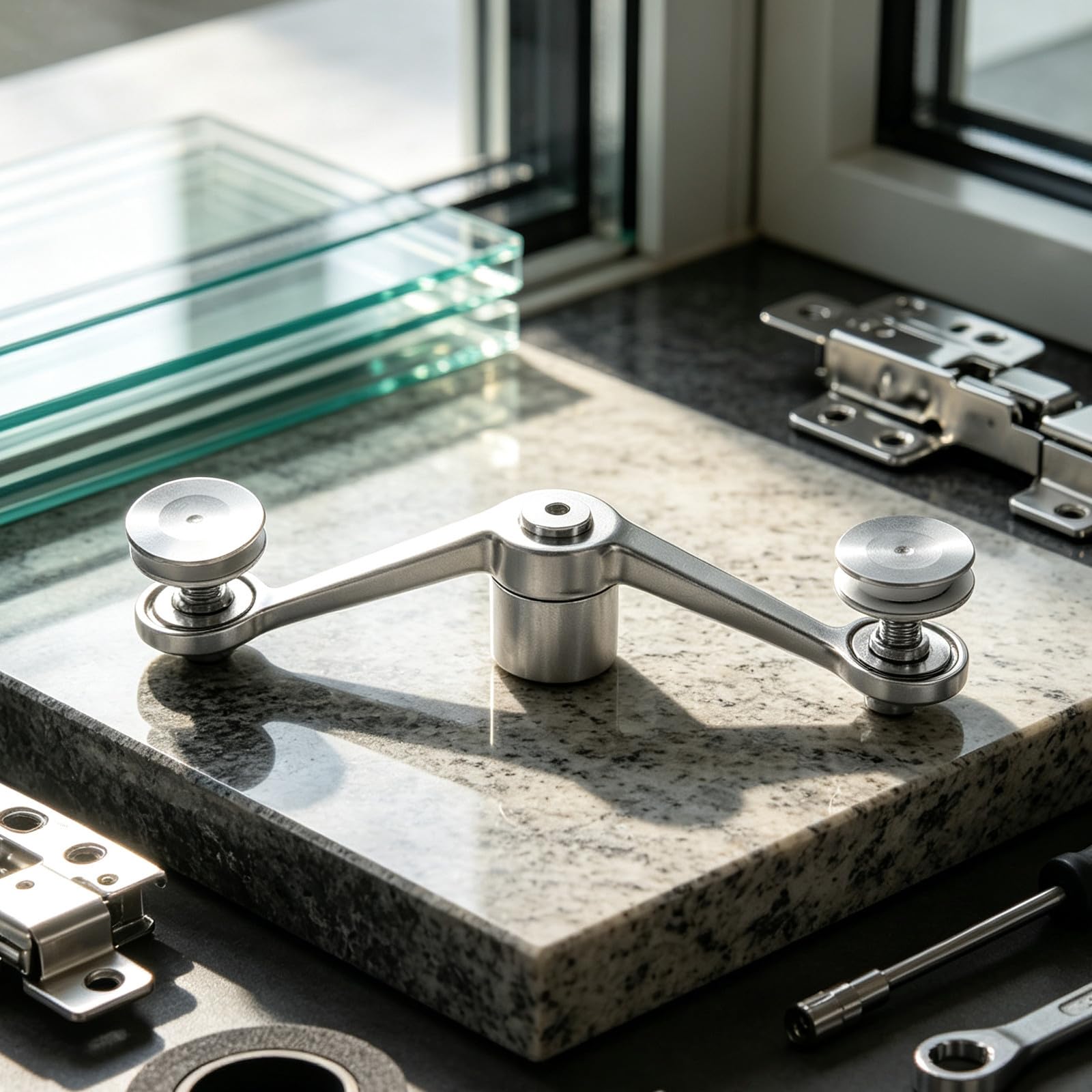 Edelstahl Glashalterungsklemme für Balkon Glas und Display Regal Silber