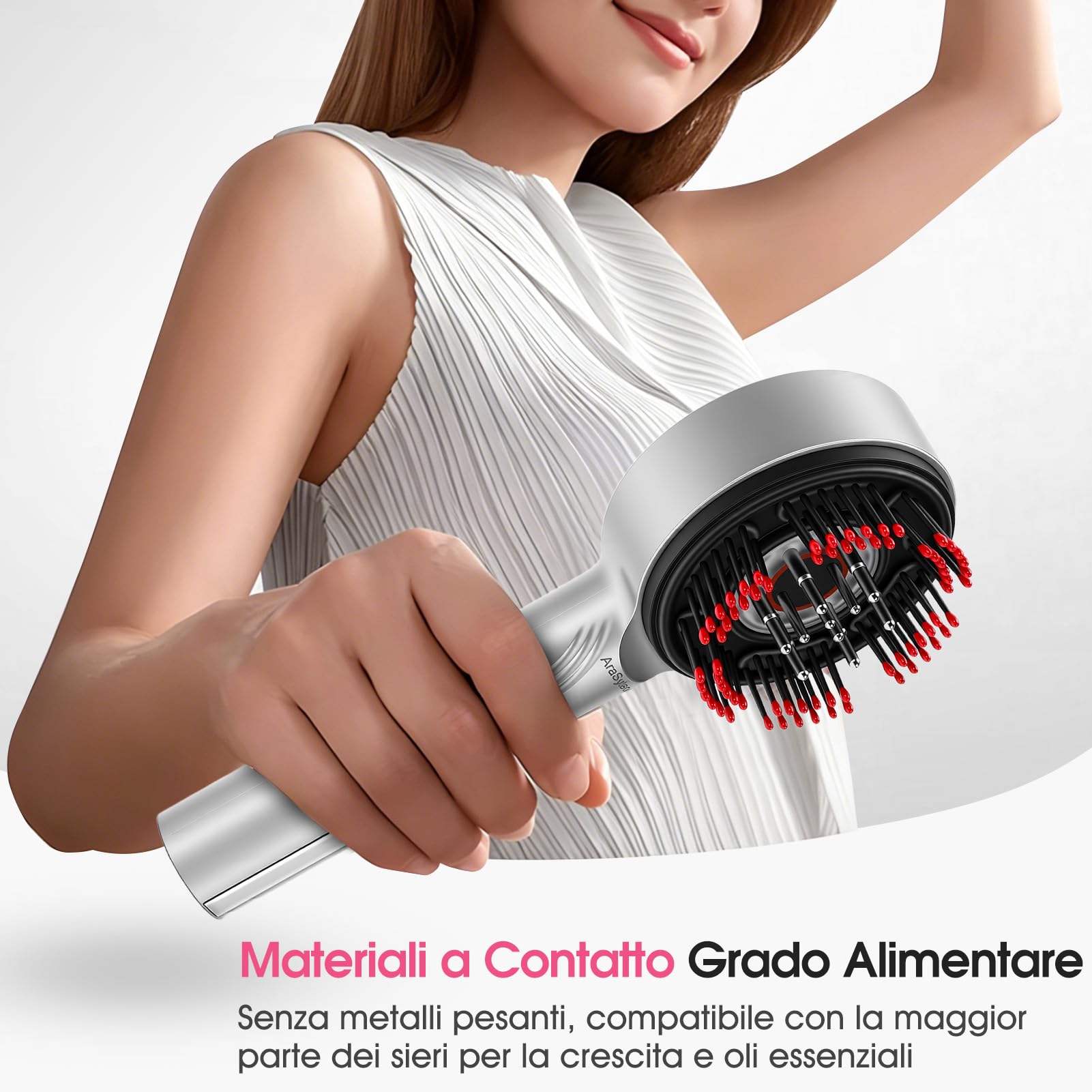 Pettine Massaggiante Elettrico per Cuoio Capelluto, 3 Modalità, Pettine per Infusione per la Crescita dei Capelli, IPX7 Impermeabile, Ricaricabile, per la Cura del Cuoio Capelluto