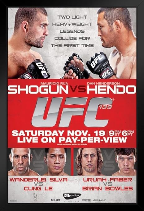 Amazon Co Jp ピラミッドアメリカ公式ufc 139 モーリシオ ショグン Rua Vs ダン ヘンド ヘンダーソン スポーツ ブラック 木製フレームアートポスター 14x ホーム キッチン