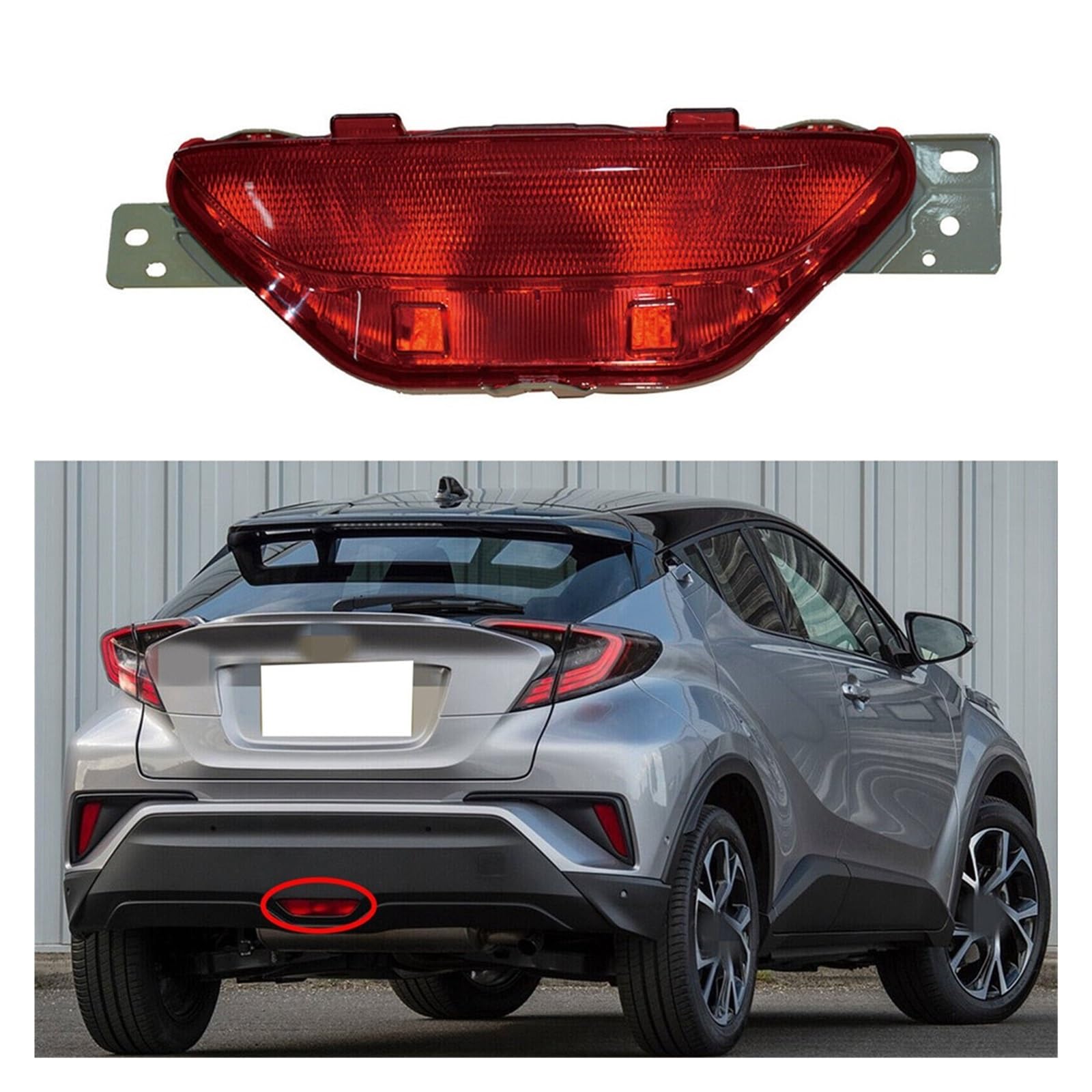 Vetro Faro Posteriore per CHR 2018-2019 Fanali Posteriori con Catarifrangente Senza Lampadina Vetro Fanale Posteriore | Parcheggio Per Fendinebbia Centrale Del PARAurti Posteriore Dell'auto