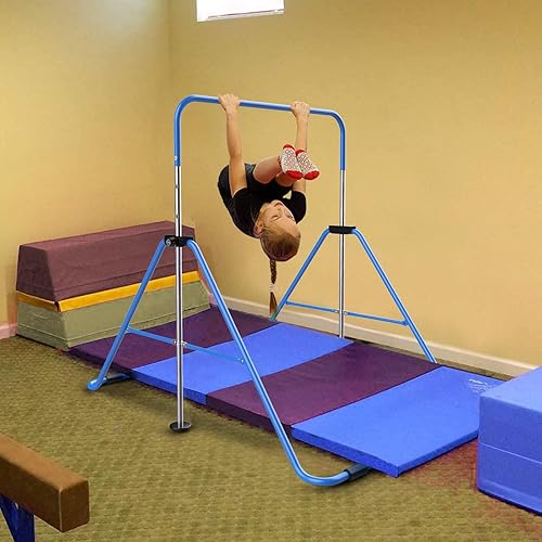 Miniatura 7 de Safly Fun Foldable Gymnastics Bar for Kids, Adjustable 35"-51", Sturdy 145 lbs Capacity, Easy-to-Assemble, Gymnastics Equipment for Kids for
