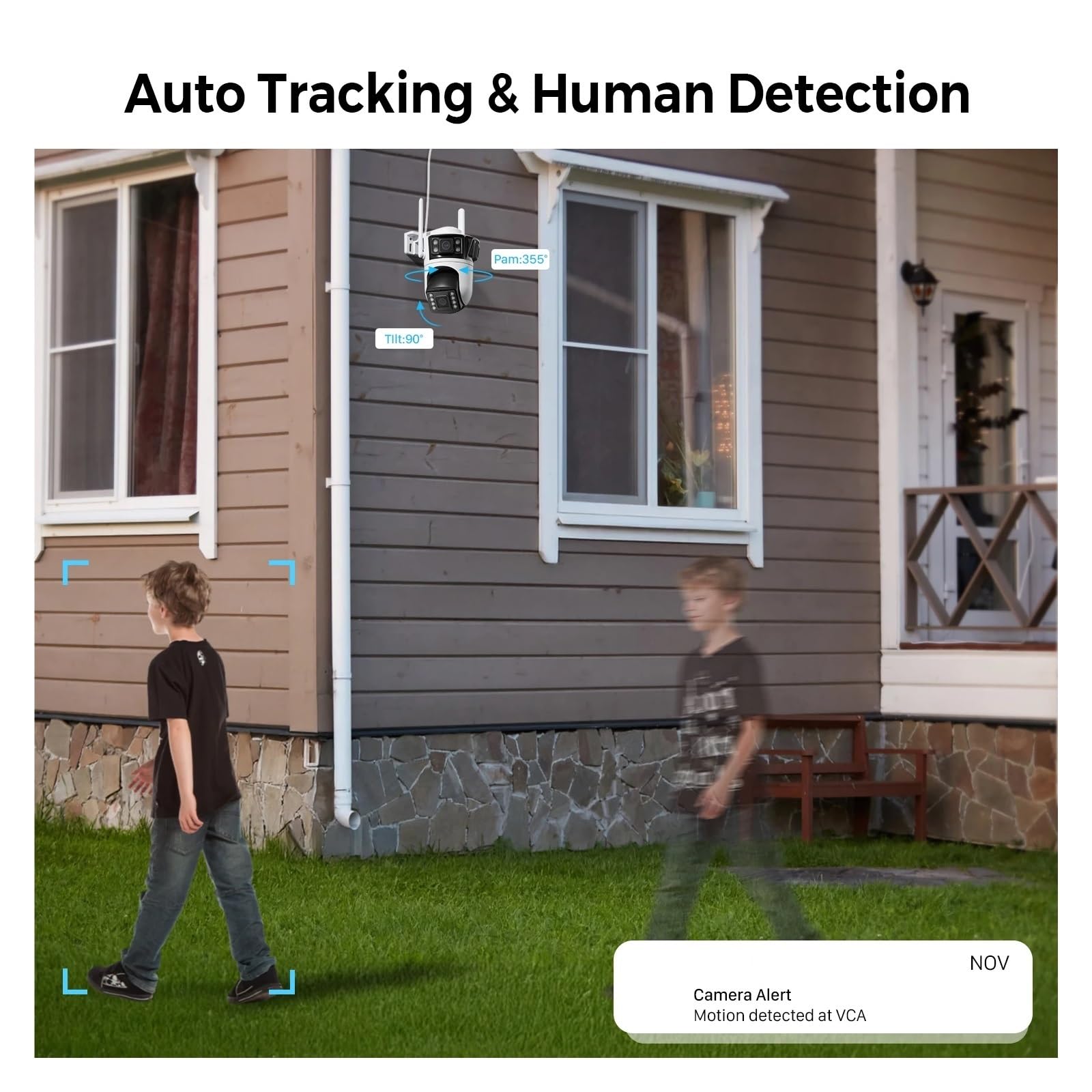 Caméra de sécurité AI à Triple Objectif 12MP 6K